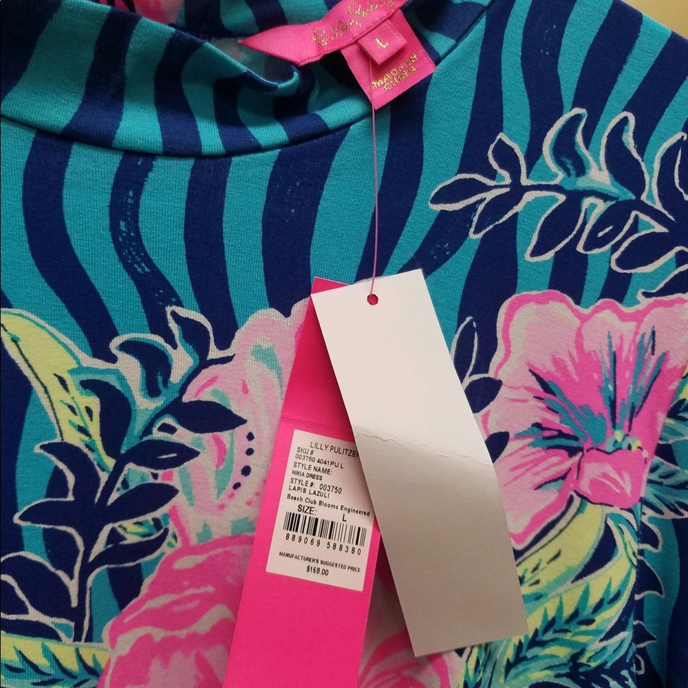 NWT Lilly Pulitzer Nikia dress Beach Club Blooms - Picture 4 of 4